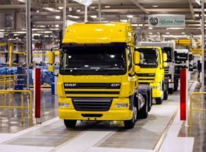 Linha de montagem dos caminhões DAF: quatro unidades por dia